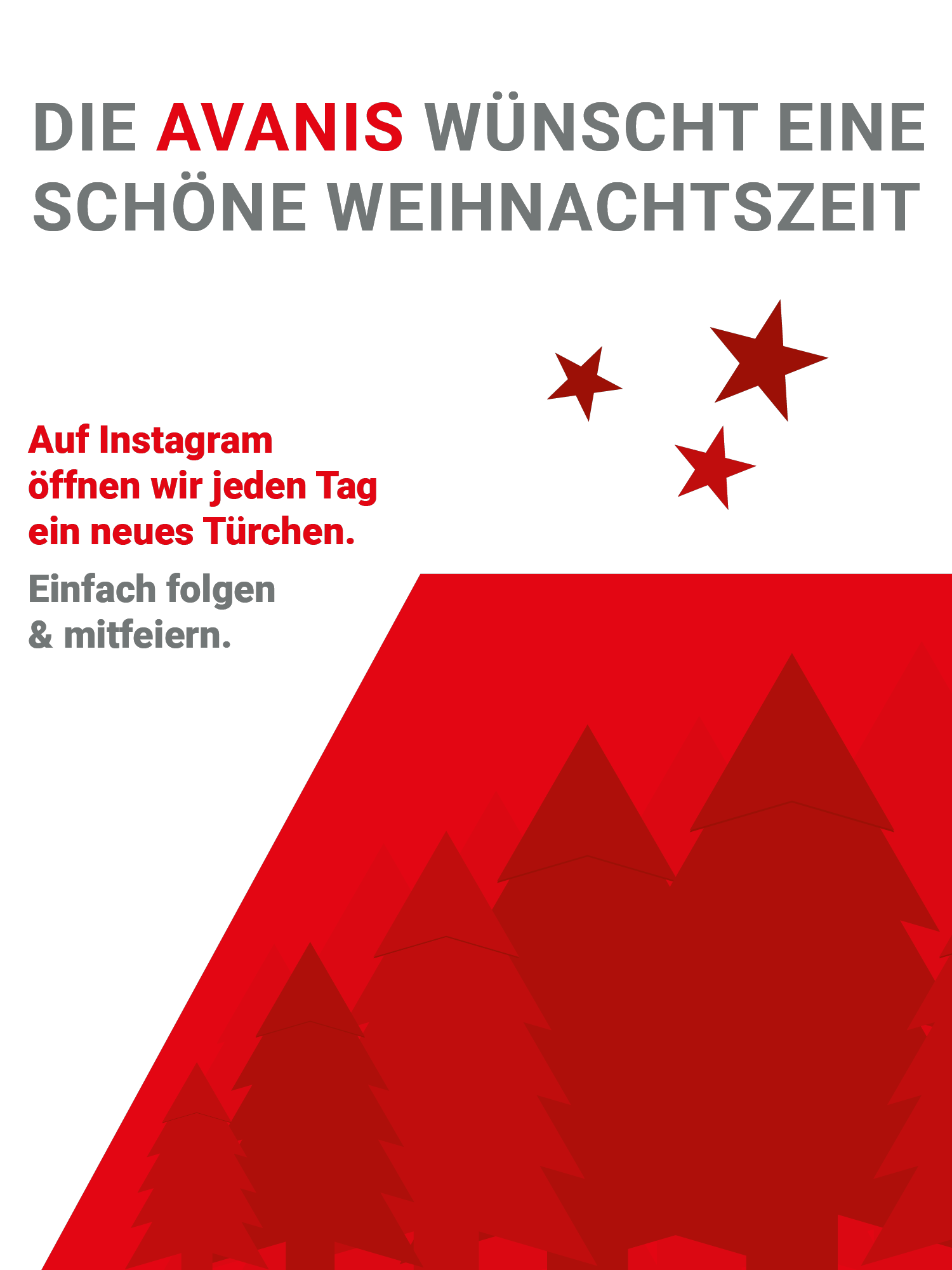Die Avanis wünscht Ihnen eine schöne Weihnachtszeit!