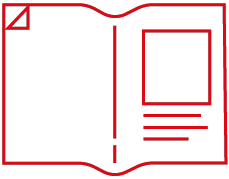 Grafik eines aufgeschlagenen Katalogs - Produktkatalog
