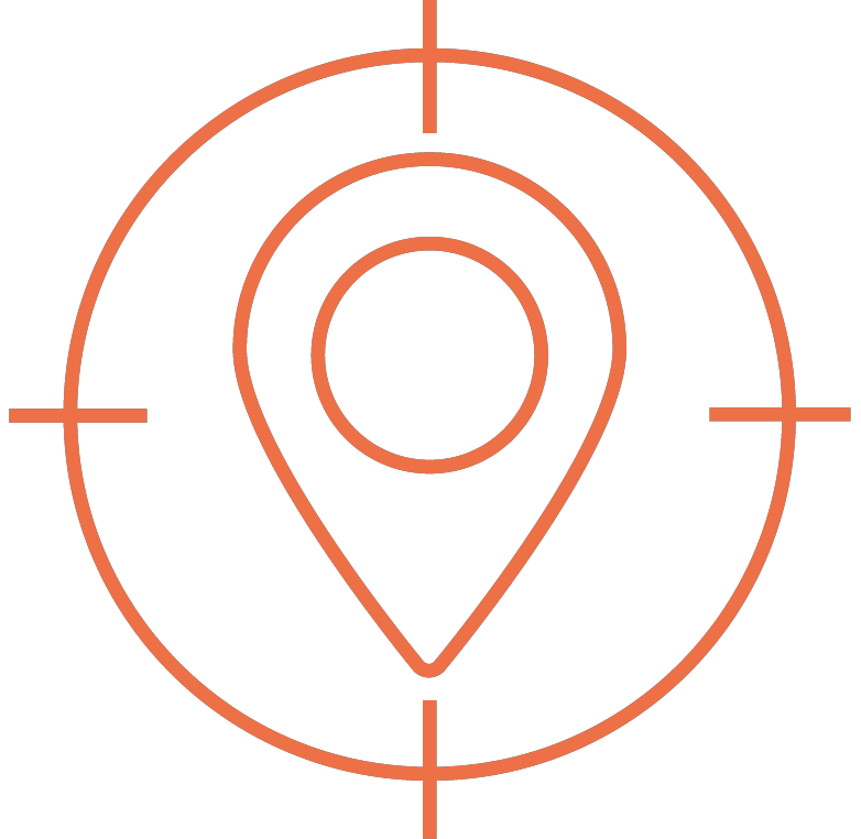 Soon a Icon with a Location dot in a circle